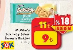 MCVİTİE'S SAKLIKÖY ŞEKER İLAVESİZ BİSKÜVİ 73 G